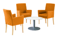 3 x MAYENNE orange / 1 x NOIRMOUTIER blanc : ensemble de mobiliers en location