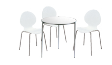 3 x AUBIN blanc / 1 x BREHAT : ensemble de mobiliers en location