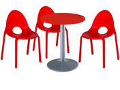 3 x DIVONNE rouge / 1 x CHAUSEY rouge : ensemble de mobiliers en location