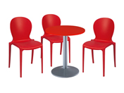 3 x LIBOURNE rouge / 1 x CHAUSEY rouge : ensemble de mobiliers en location