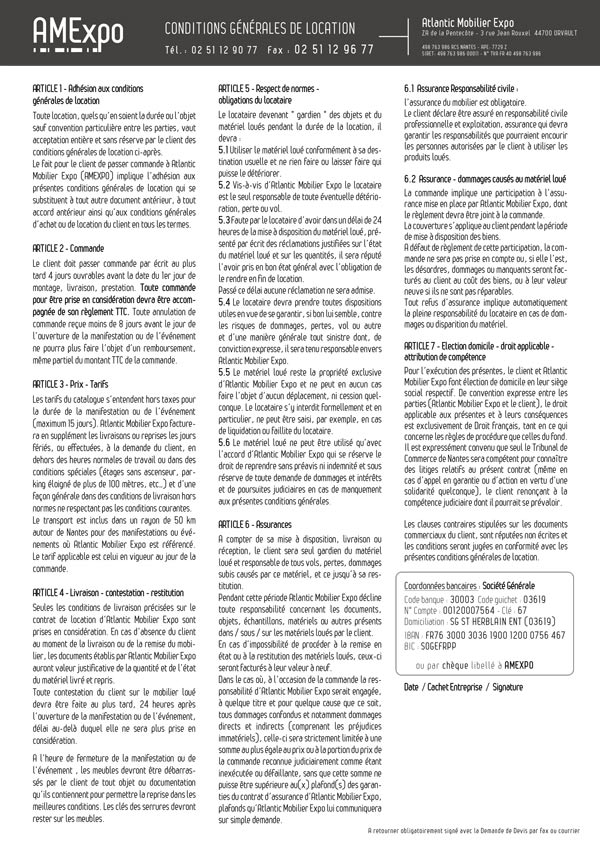 Voir les Conditions Générales de Location en PDF