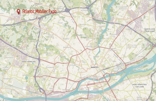 Plan d'accès pour se rendre à Atlantic Mobilier Expo à Nantes