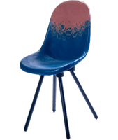 Location de mobilier : location chaise BELON 12 - bleu et orange