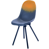 Location de mobilier : location chaise BELON 7 - bleu et jaune