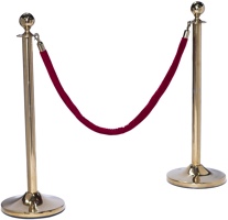 Location de mobilier : location potelet à corde CROISIC DORÉ CORDE ROUGE